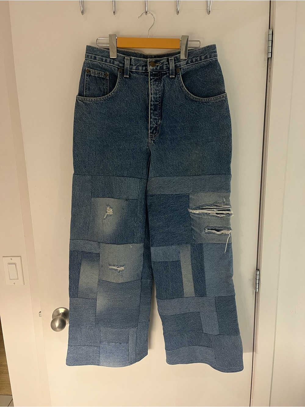 Vintage Reworked Custom Patchwork Denim Jeans 32